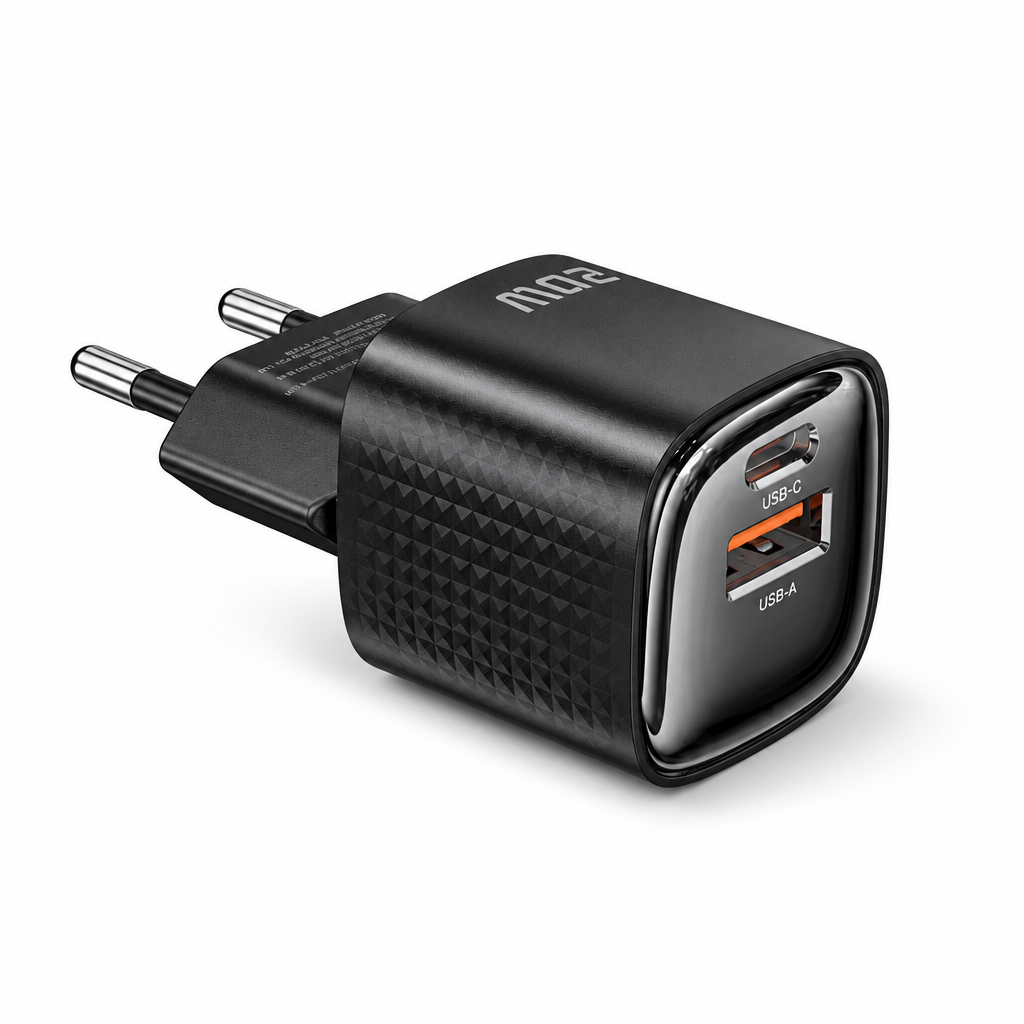 20W GaN Fast Charger – Dual Port USB-C + USB-A